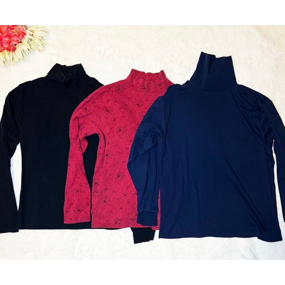 Turtleneck Top Bundle Size M Solid & Printed Long Sleeve Layering Tops